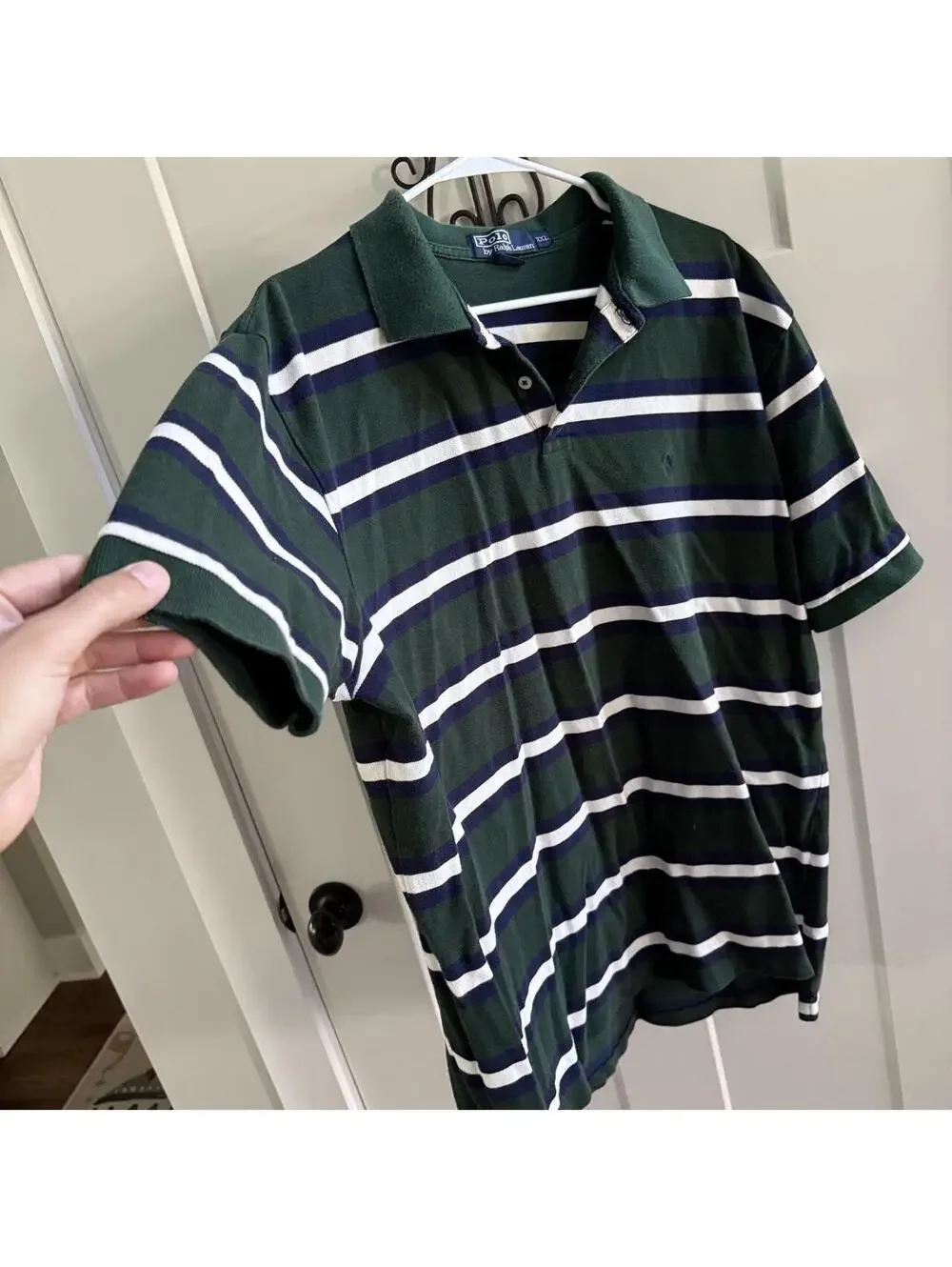 🐎 Polo Ralph Lauren Striped Polo Shirt Green Navy Men’s XXL
